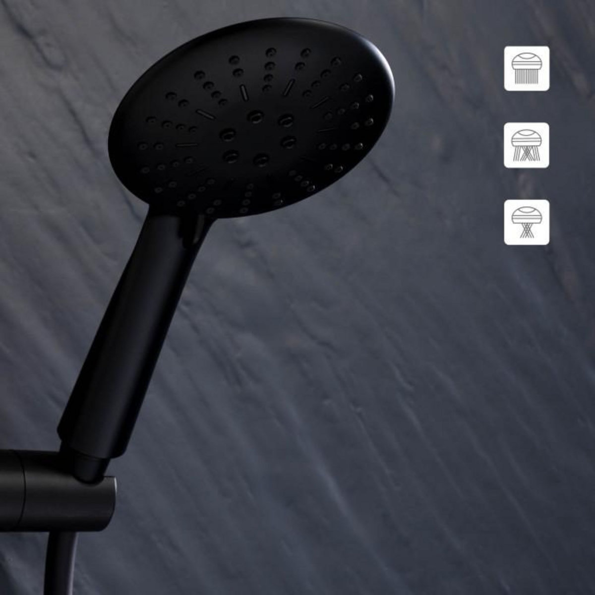 Paris Prix Pommeau de Douche 3 Fonctions  Hydro  23cm Noir