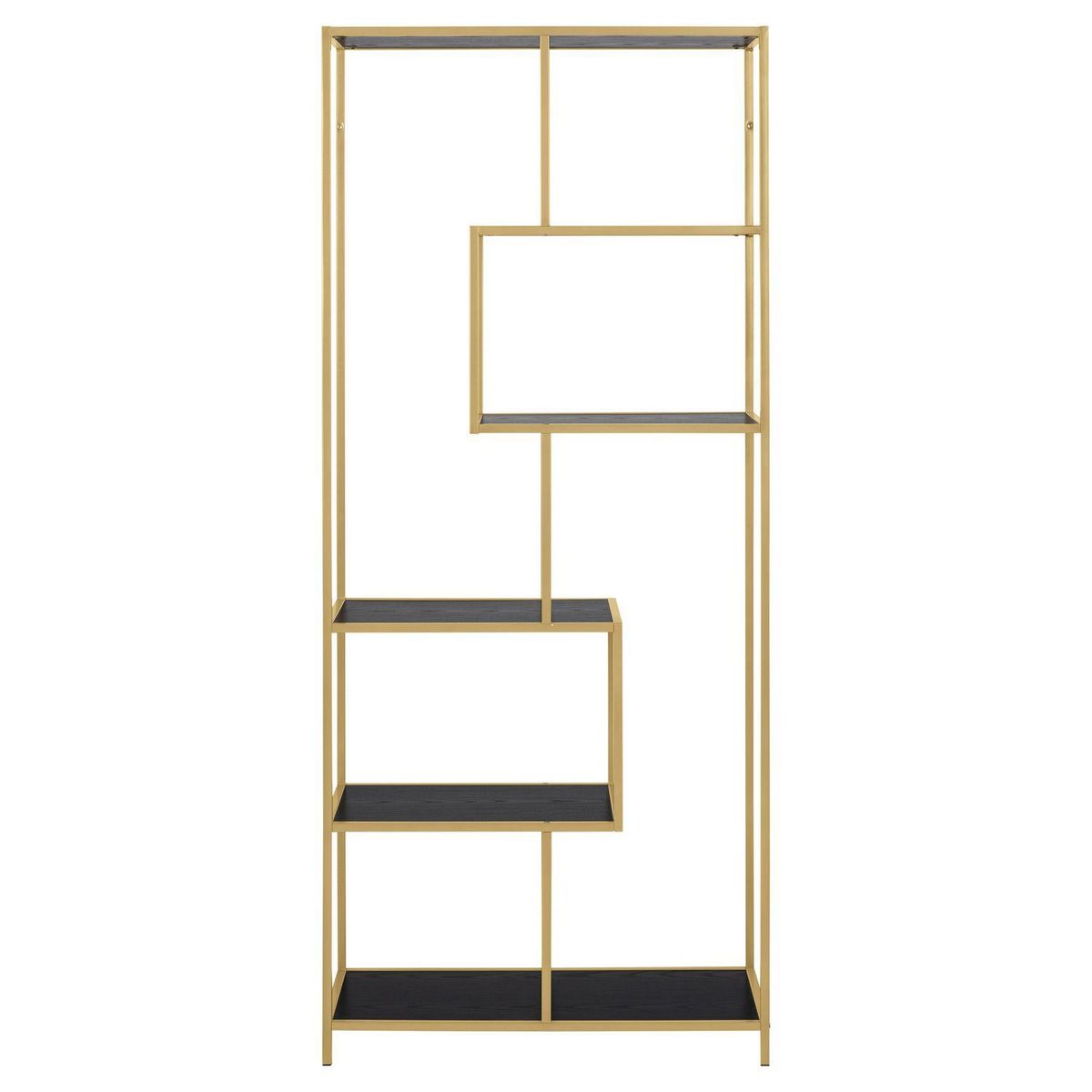 TOILINUX Bibliothèque 5 étagères asymétriques en MDF et métal