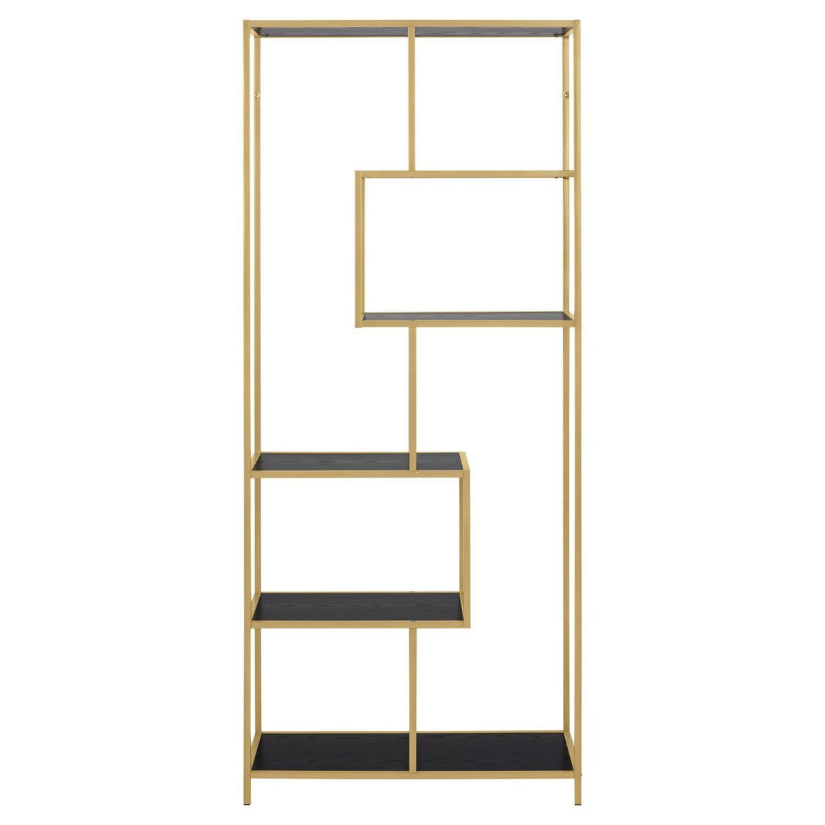 TOILINUX Bibliothèque 5 étagères asymétriques en MDF et métal