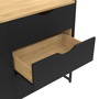 Voir la diapositive 6 : ID MARKET Commode 6 tiroirs noirs BOSTON 115 cm design industriel