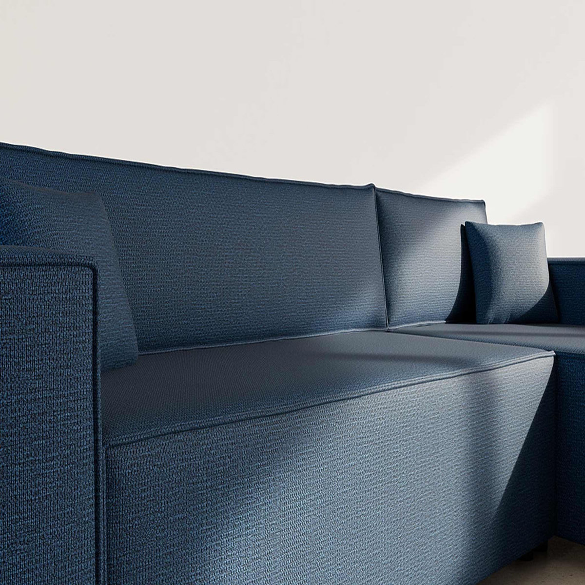 BEST MOBILIER Jonas - canapé d'angle réversible 4 places convertible avec coffre en tissu texturé