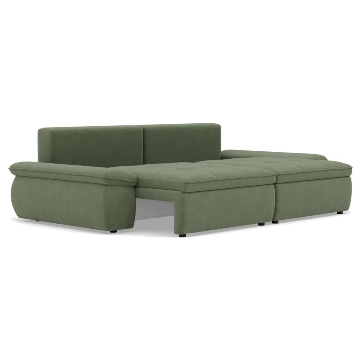 LISA DESIGN Elvona - canapé droit 3 places convertible avec coffre en tissu texturé