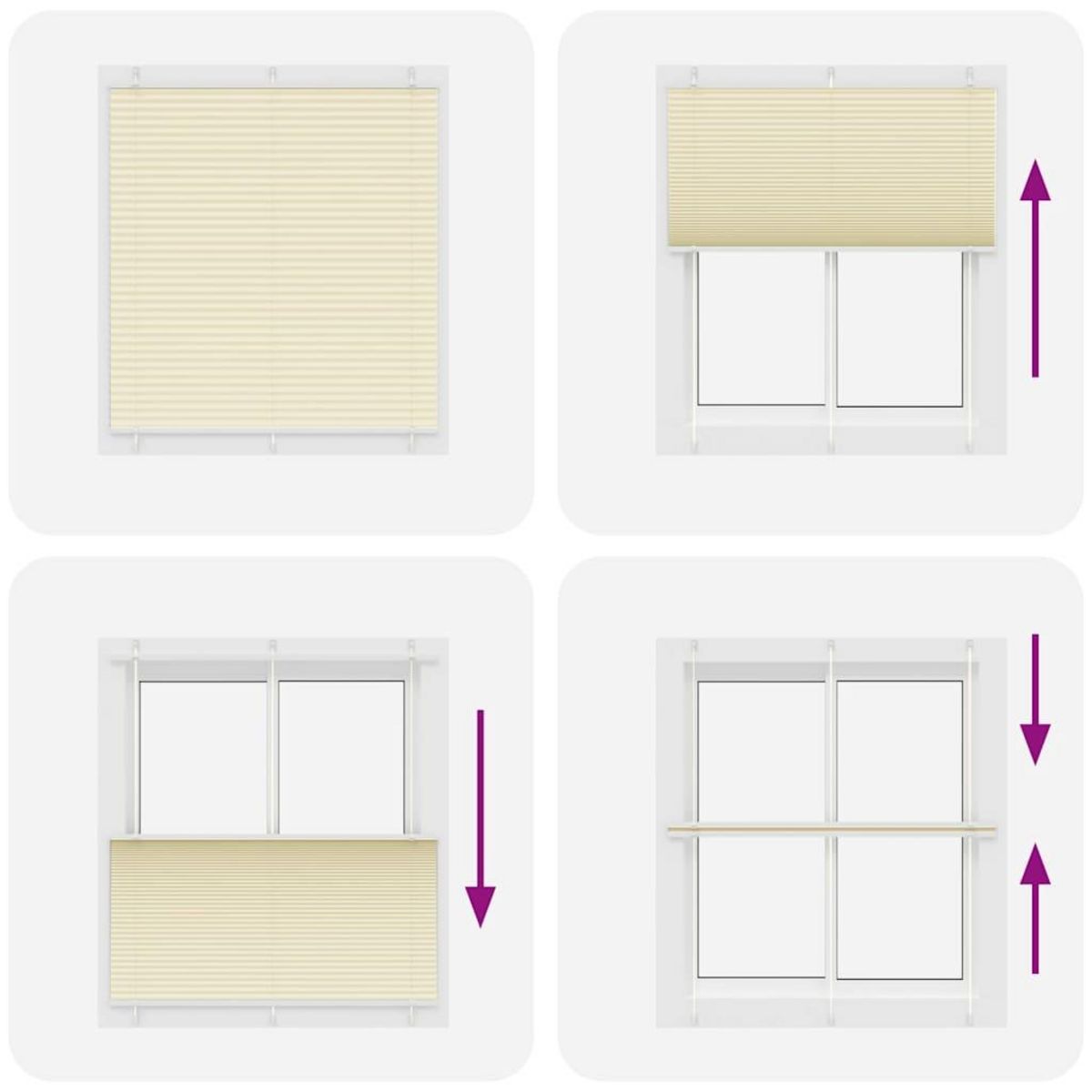 VIDAXL Store plisse creme 115x150cm largeur du tissu 114,4cm polyester