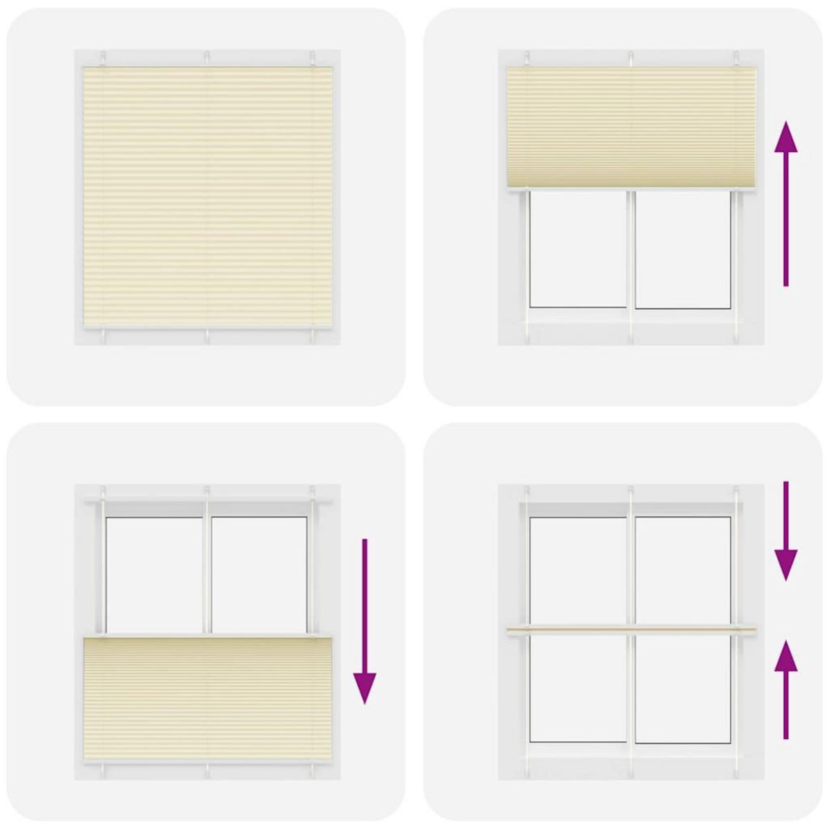 VIDAXL Store plisse creme 115x150cm largeur du tissu 114,4cm polyester