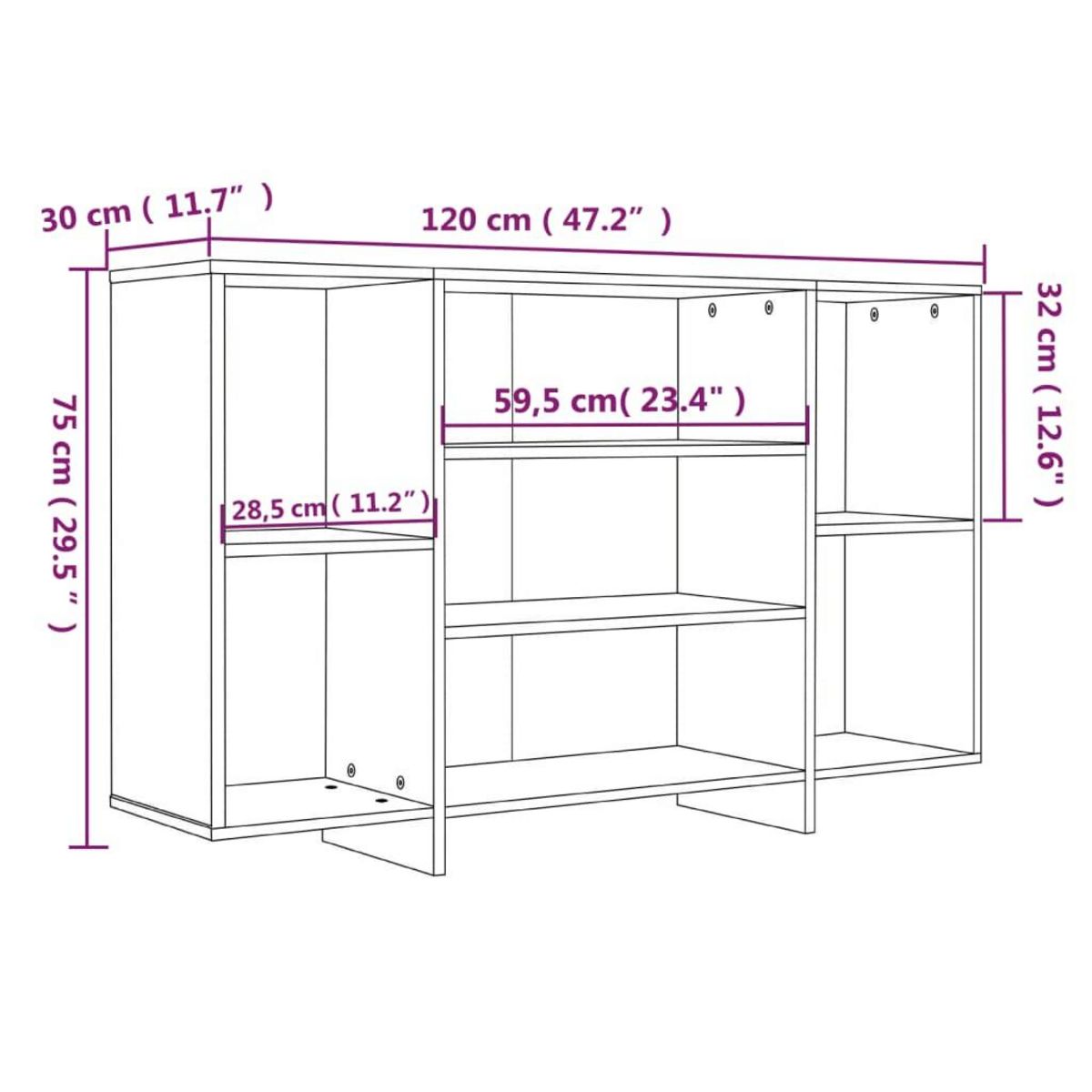 VIDAXL Buffet blanc 120x30x75 cm bois d'ingenierie