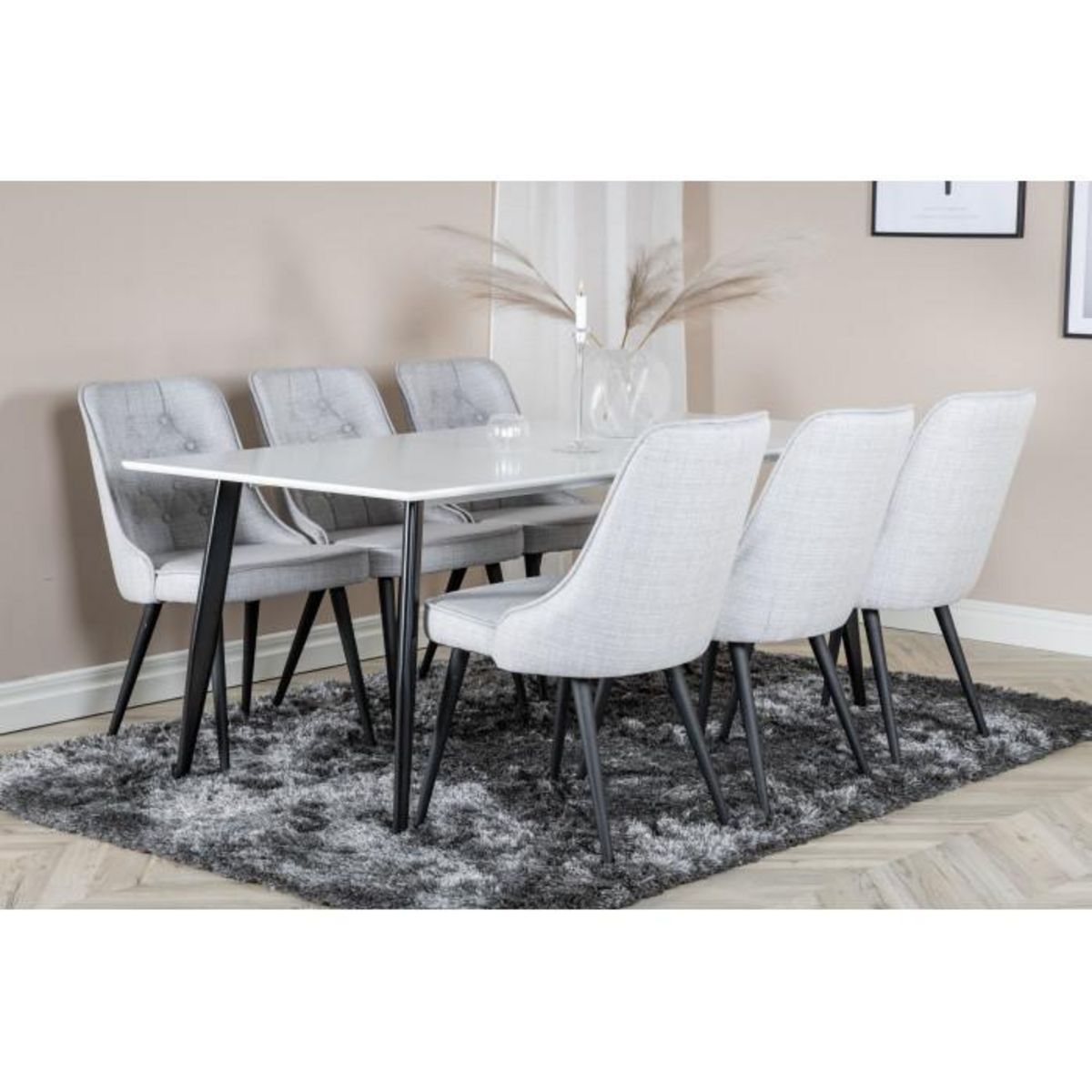 Paris Prix Table à Manger  Polar  180cm Blanc & Noir