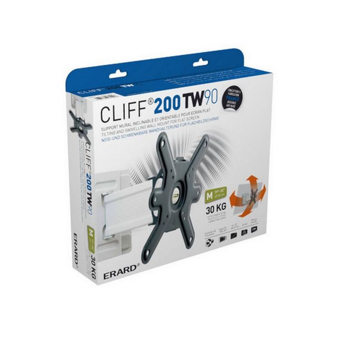 Erard Support mural inclinable/orientable pour écrans de 19 à 32 - 043420