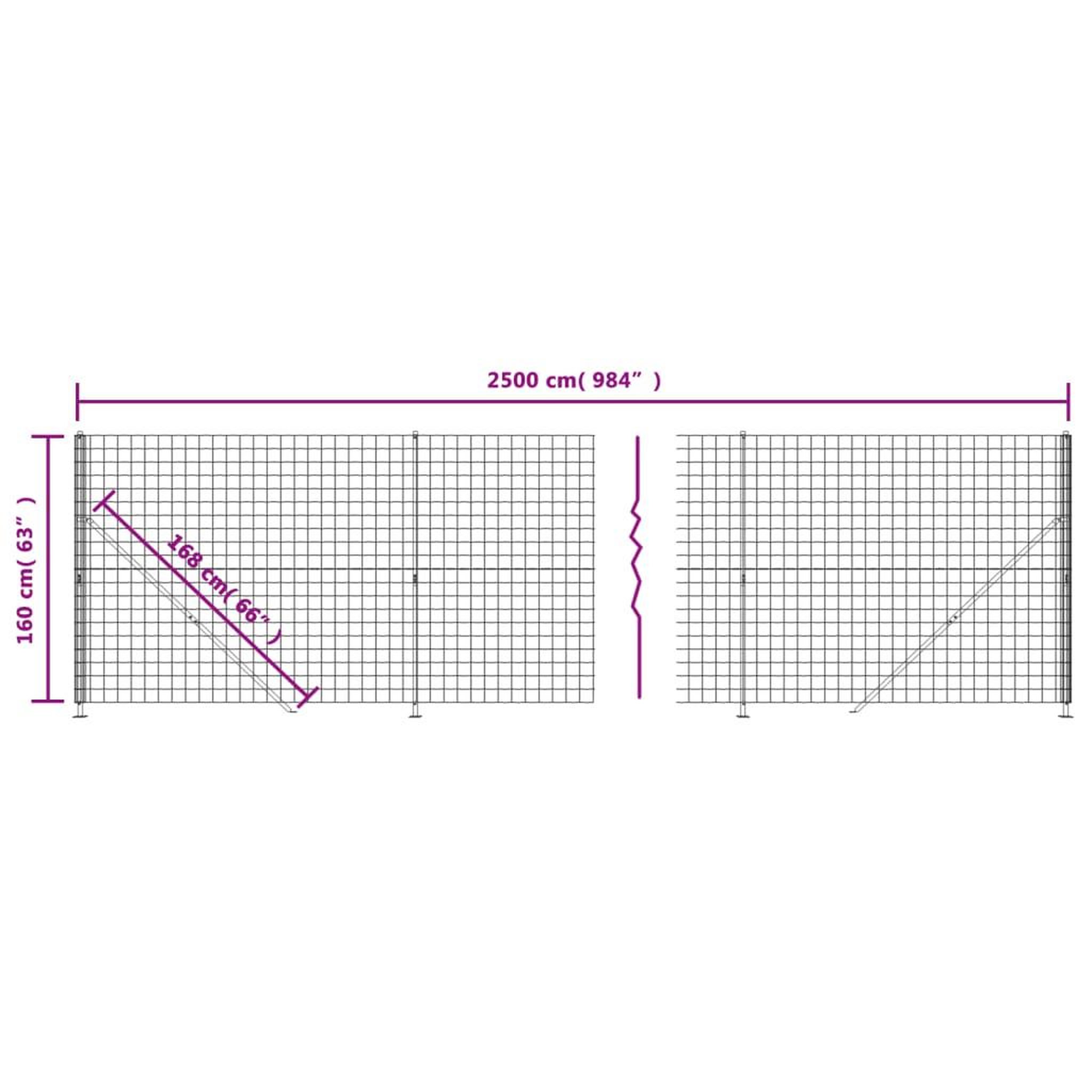 Voir la diapositive 6 : VIDAXL Cloture en treillis metallique avec bride anthracite 1,6x25 m