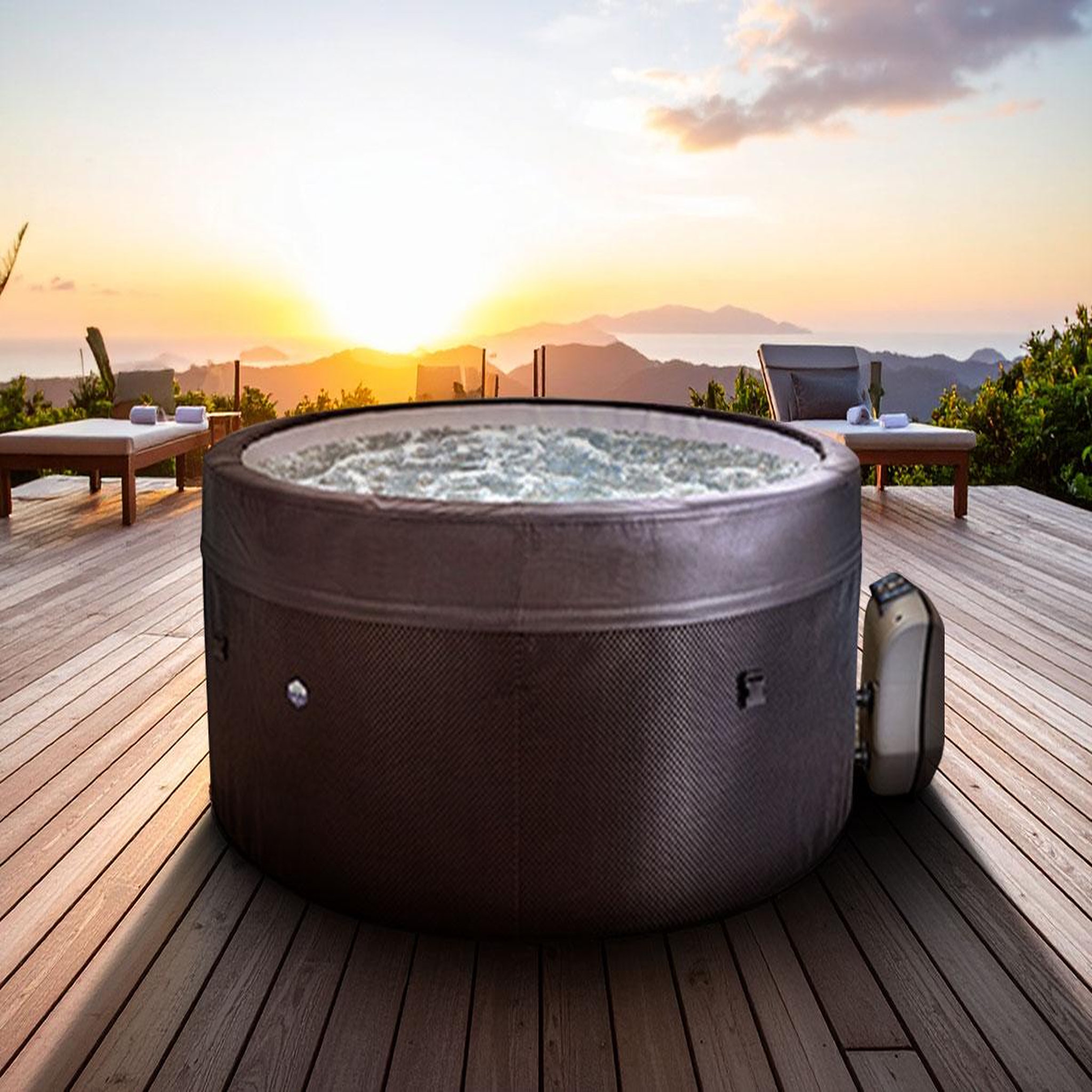 Voir la diapositive 1 : Netspa Spa portable semi-rigide Vita rond Bulles 4 places - Netspa