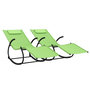 Voir la diapositive 2 : VIDAXL Chaises longues a bascule lot de 2 vert acier et textilene