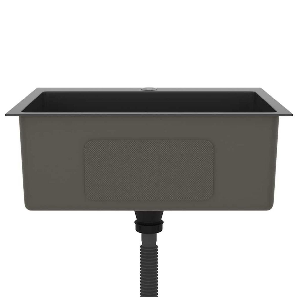 VIDAXL Evier de cuisine fait main Noir Acier inoxydable