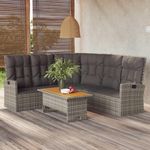 VIDAXL Salon de jardin 2 pcs avec coussins Gris Resine tressee