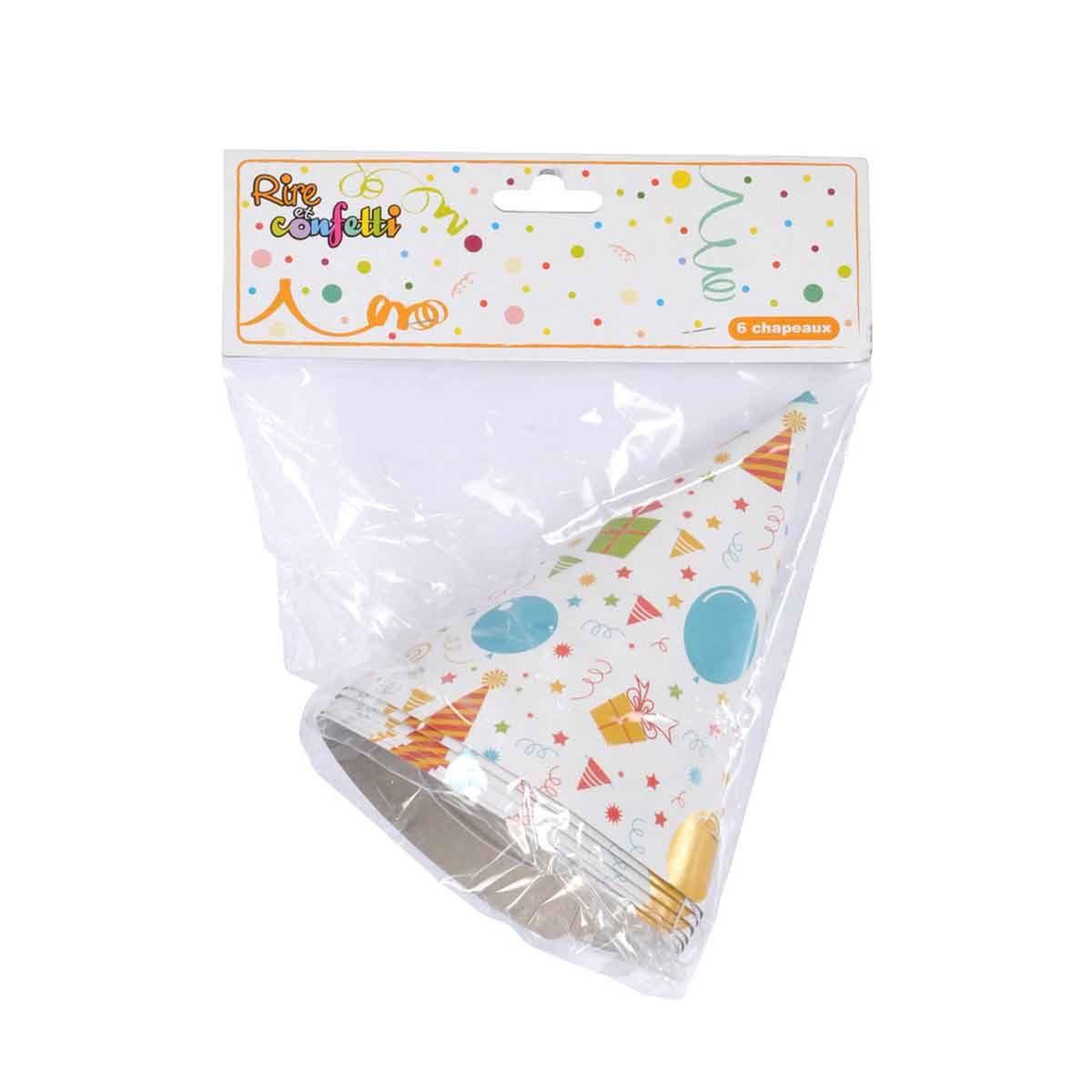 Voir la diapositive 3 : HOMEA Lot de 6 chapeaux en papier  fête  16cm blanc