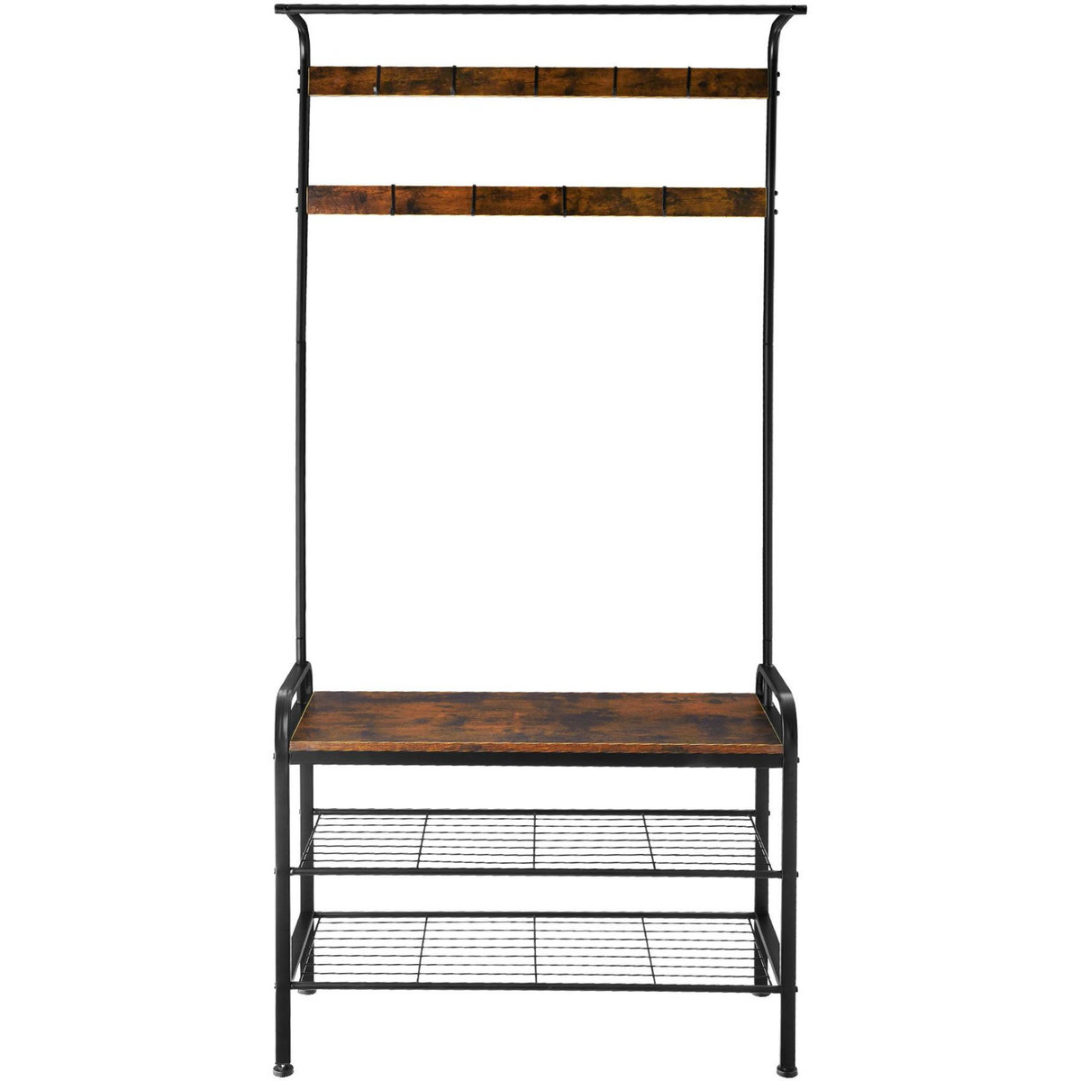 tectake Penderie Style industriel Bois foncé industriel, rustique