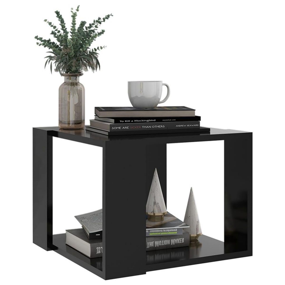 VIDAXL Table basse Noir 40x40x30 cm Bois d'ingenierie