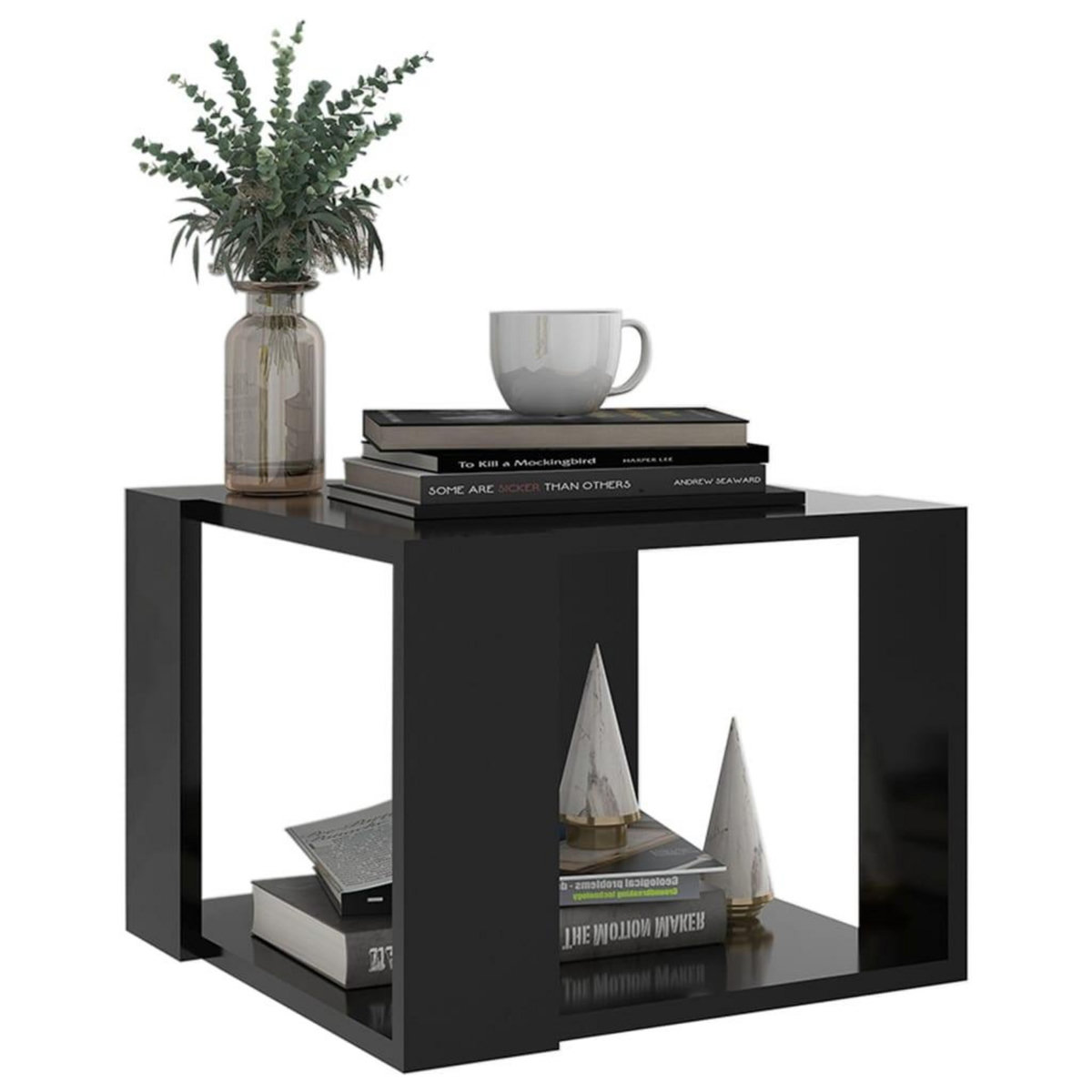 VIDAXL Table basse Noir 40x40x30 cm Bois d'ingenierie