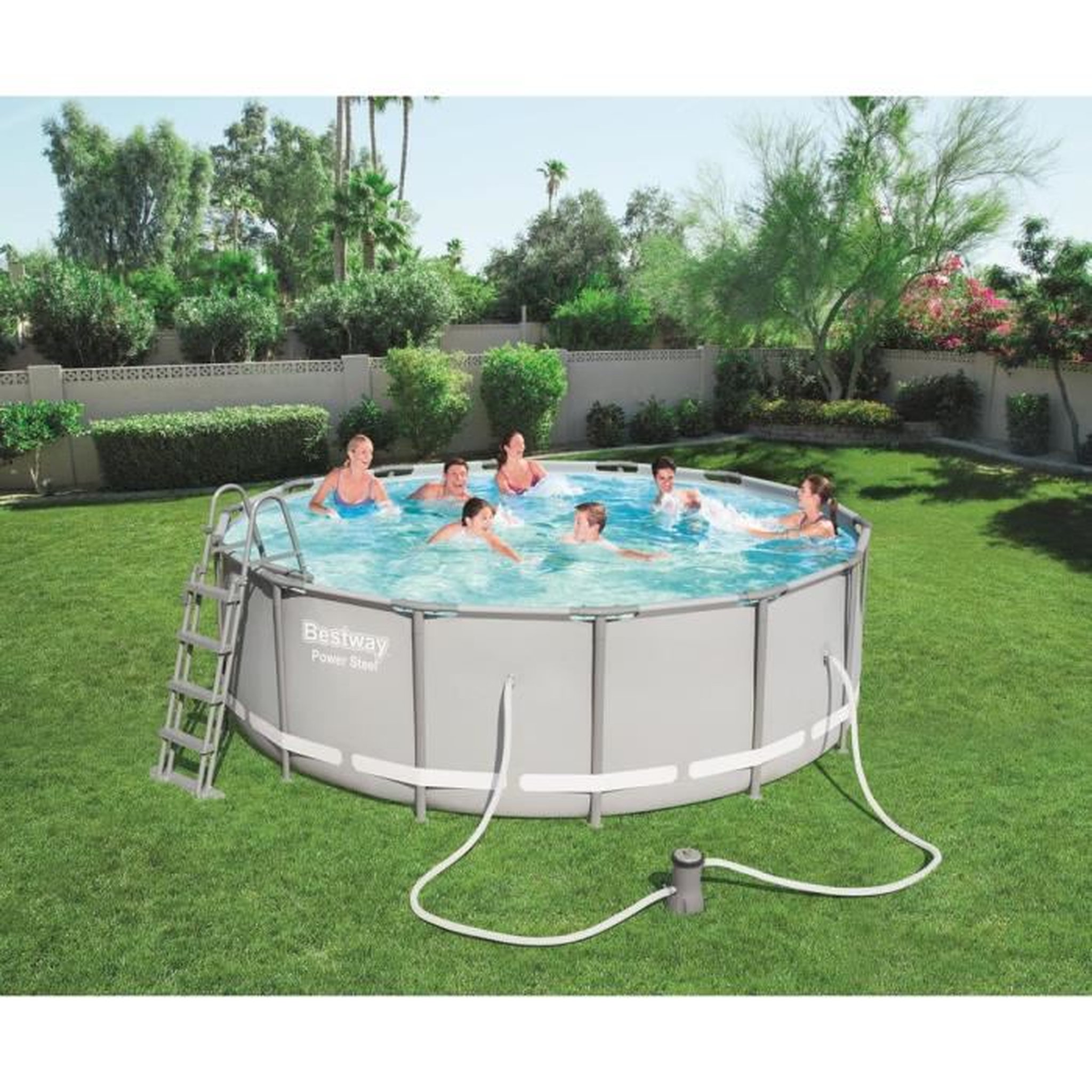 Voir la diapositive 1 : BESTWAY Piscine tubulaire 4,27 x 1,22 m ronde