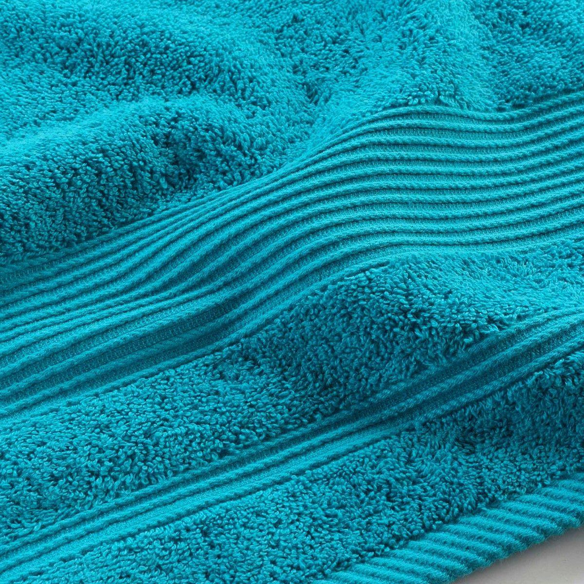 Voir la diapositive 4 : Douceur d'Intérieur Drap de bain  tendresse  90x150cm bleu paon