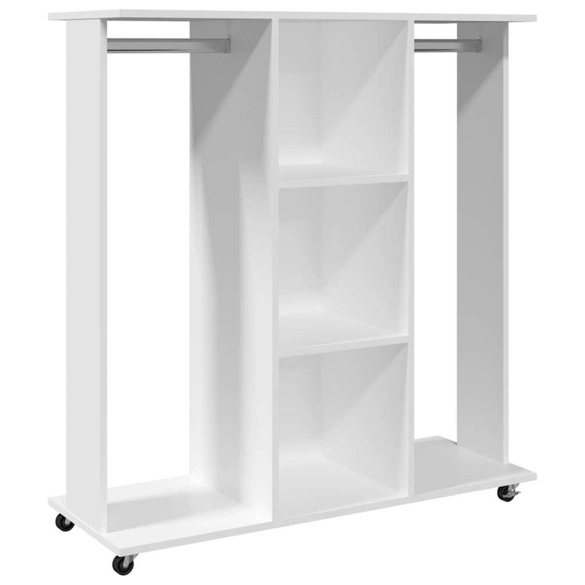 VIDAXL Garde-robe avec roues blanc 102x38x110 cm bois d'ingenierie