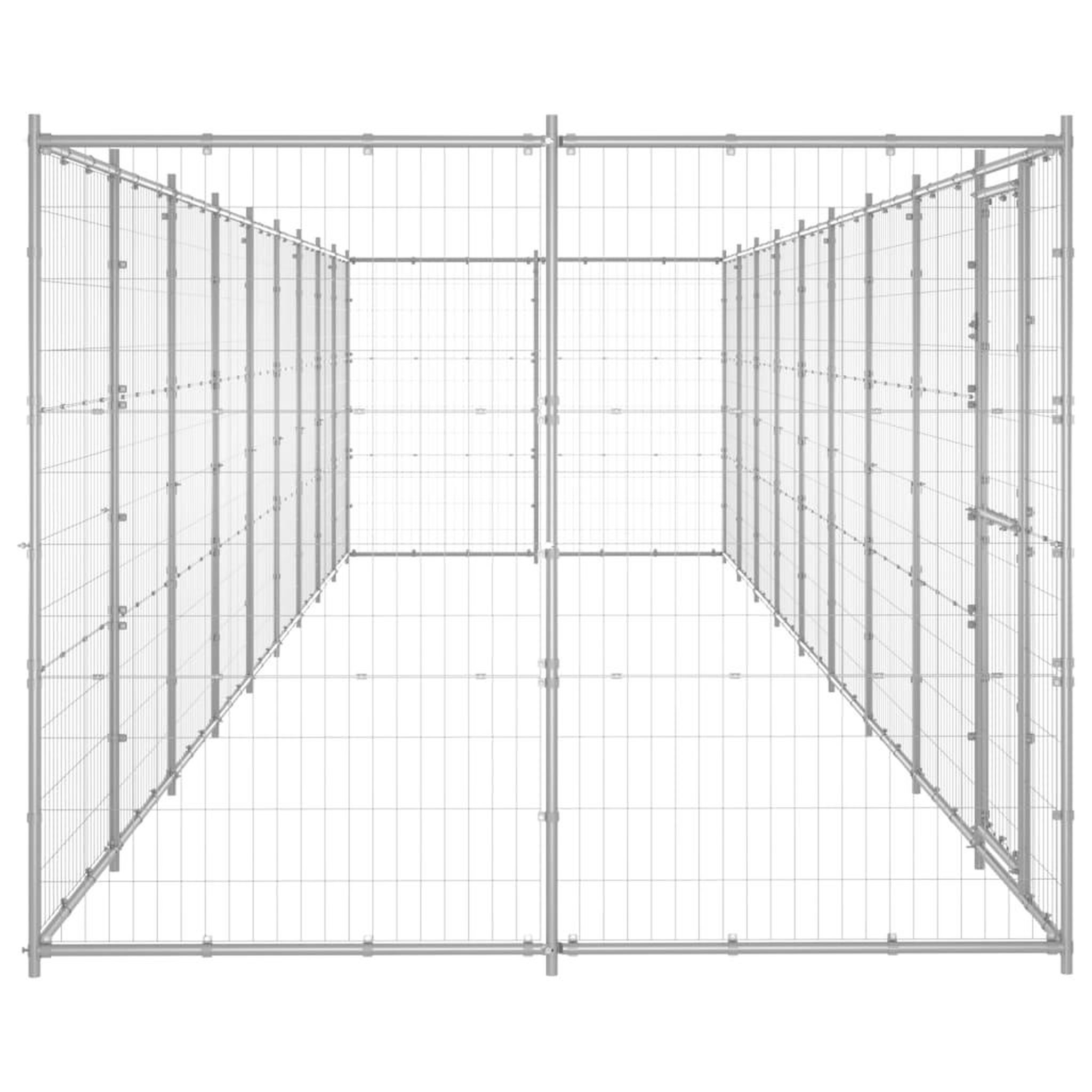 Voir la diapositive 3 : VIDAXL Chenil exterieur Acier galvanise 21,78 m²