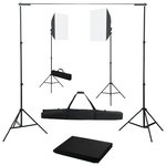 VIDAXL Kit de studio photo avec boîtes a lumiere et toile de fond