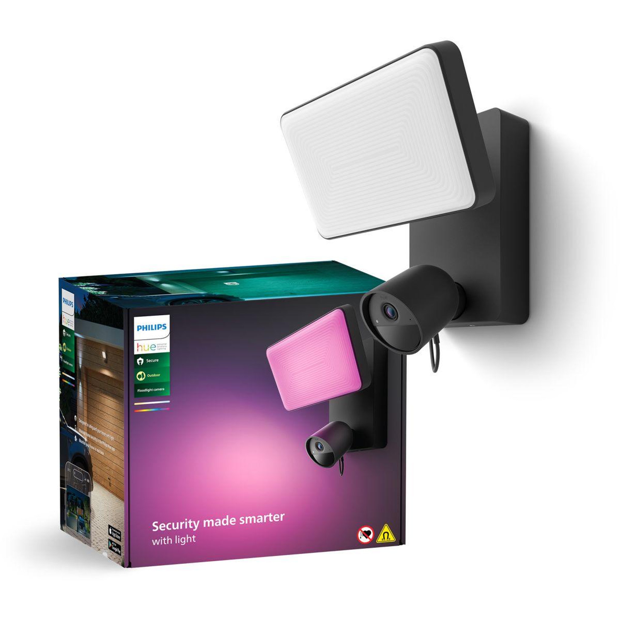 Voir la diapositive 1 : PHILIPS HUE Caméra de surveillance hue secure 1080p floodlight filaire
