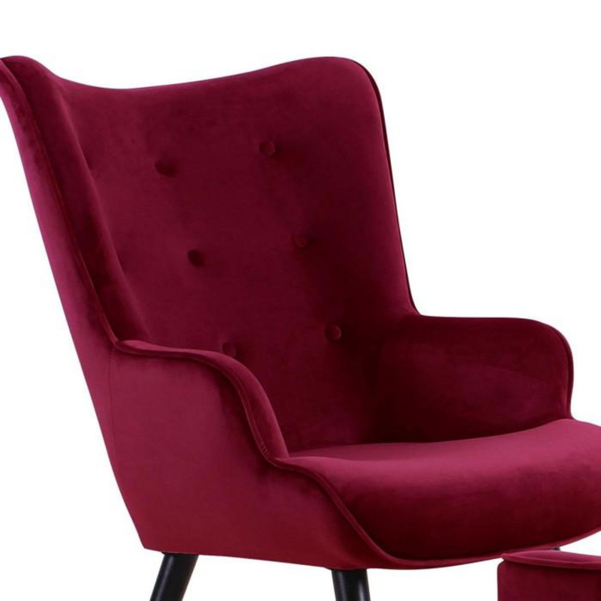 Paris Prix Fauteuil & Pouf Scandinave  Nomi  100cm Bordeaux