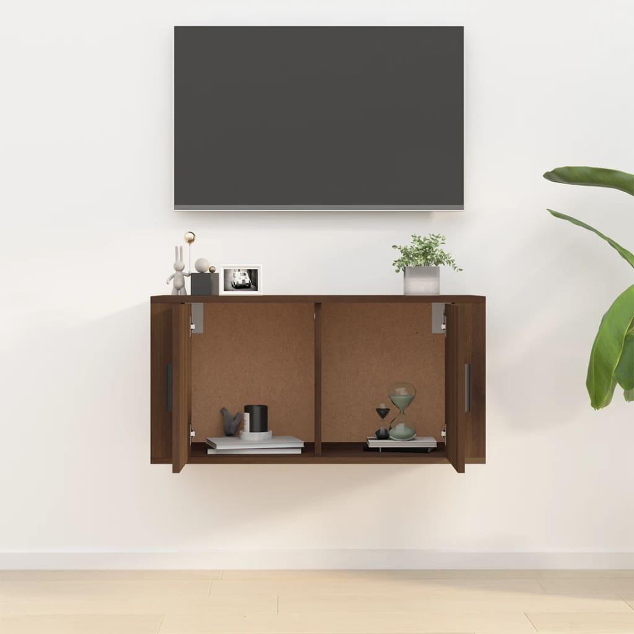 Voir la diapositive 3 : VIDAXL Meuble TV mural Chene marron 80x34,5x40 cm