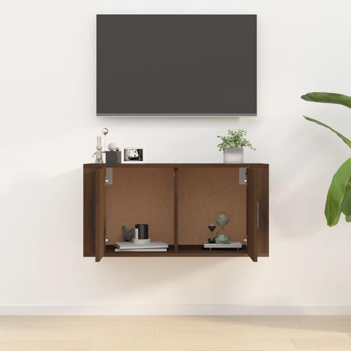 VIDAXL Meuble TV mural Chene marron 80x34,5x40 cm