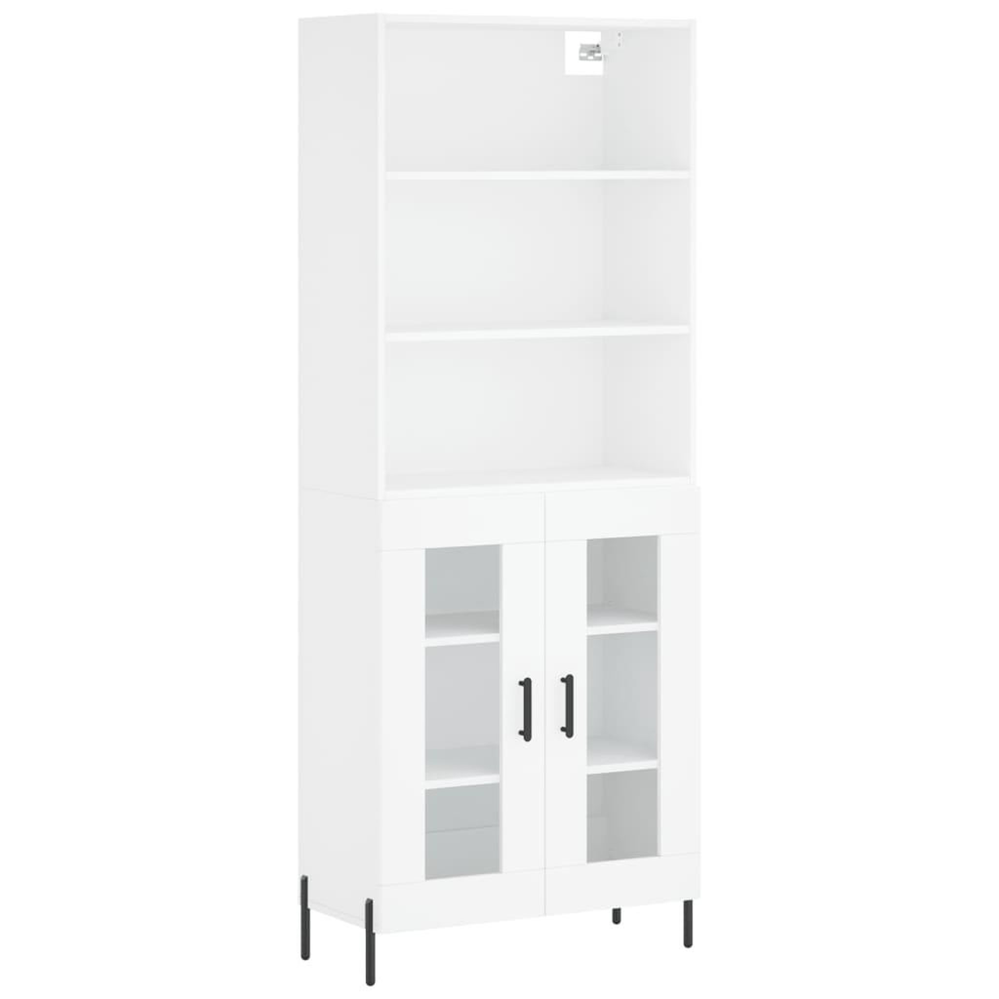 Voir la diapositive 2 : VIDAXL Buffet haut Blanc 69,5x34x180 cm Bois d'ingenierie