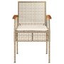 Voir la diapositive 4 : VIDAXL Ensemble de bistro 3 pcs coussins beige resine tressee acacia