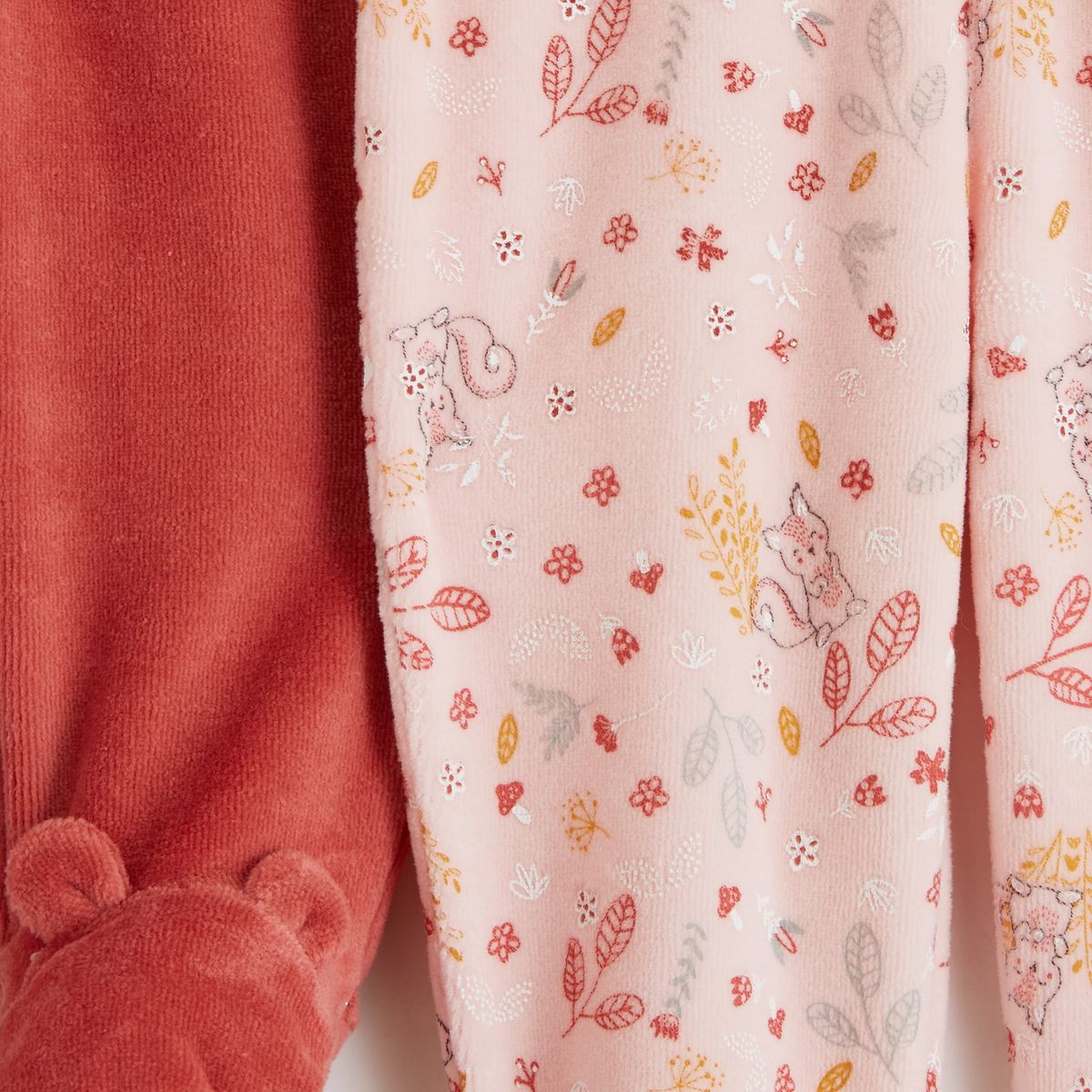 IN EXTENSO Lot de 2 pantalons velours de naissance écureuils bébé fille