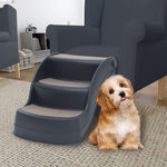 VIDAXL Escalier pliable a 3 marches pour chiens Gris fonce