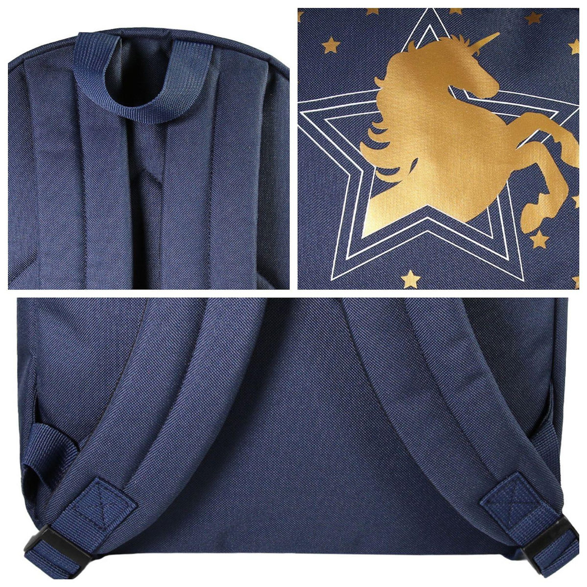 Bagtrotter Bagtrotter - Cybel - Sac à Dos Scolaire - Marine - 1 Compartiment Zippé - 1 Poche Zippée - 29x13x40cm - Bretelles Matelassées - Dos Matelassé - Matière Polyester - Sac à Dos Scolaire Primaire et Secondaire