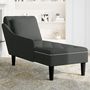 Voir la diapositive 3 : VIDAXL Fauteuil long avec coussin et accoudoir droit noir velours