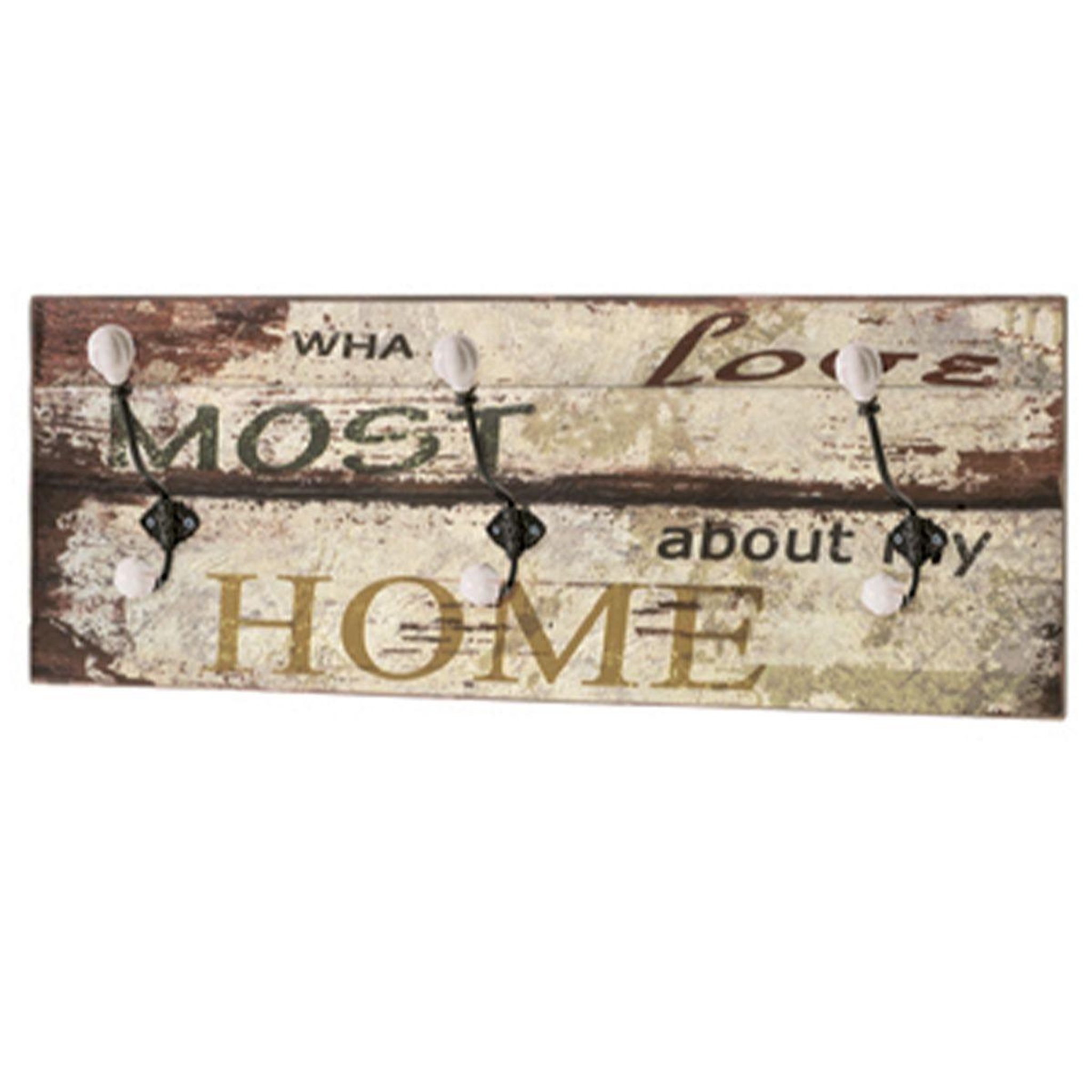 Paris Prix Patère murale vintage  3 crochets  60cm naturel