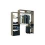 Voir la diapositive 2 : CONCEPT USINE Dressing bois extensible avec 2 penderies, 4 étagères et 1 tiroir ELYSEE