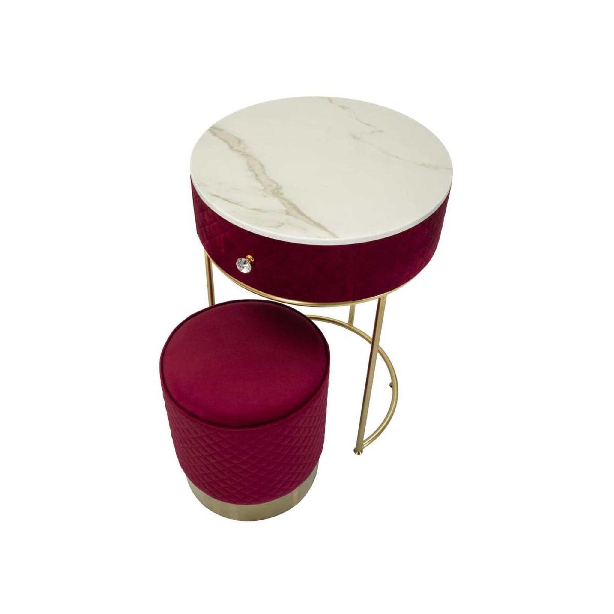 Voir la diapositive 4 : Paris Prix Coiffeuse d'appoint design  vellit  70cm rouge & or
