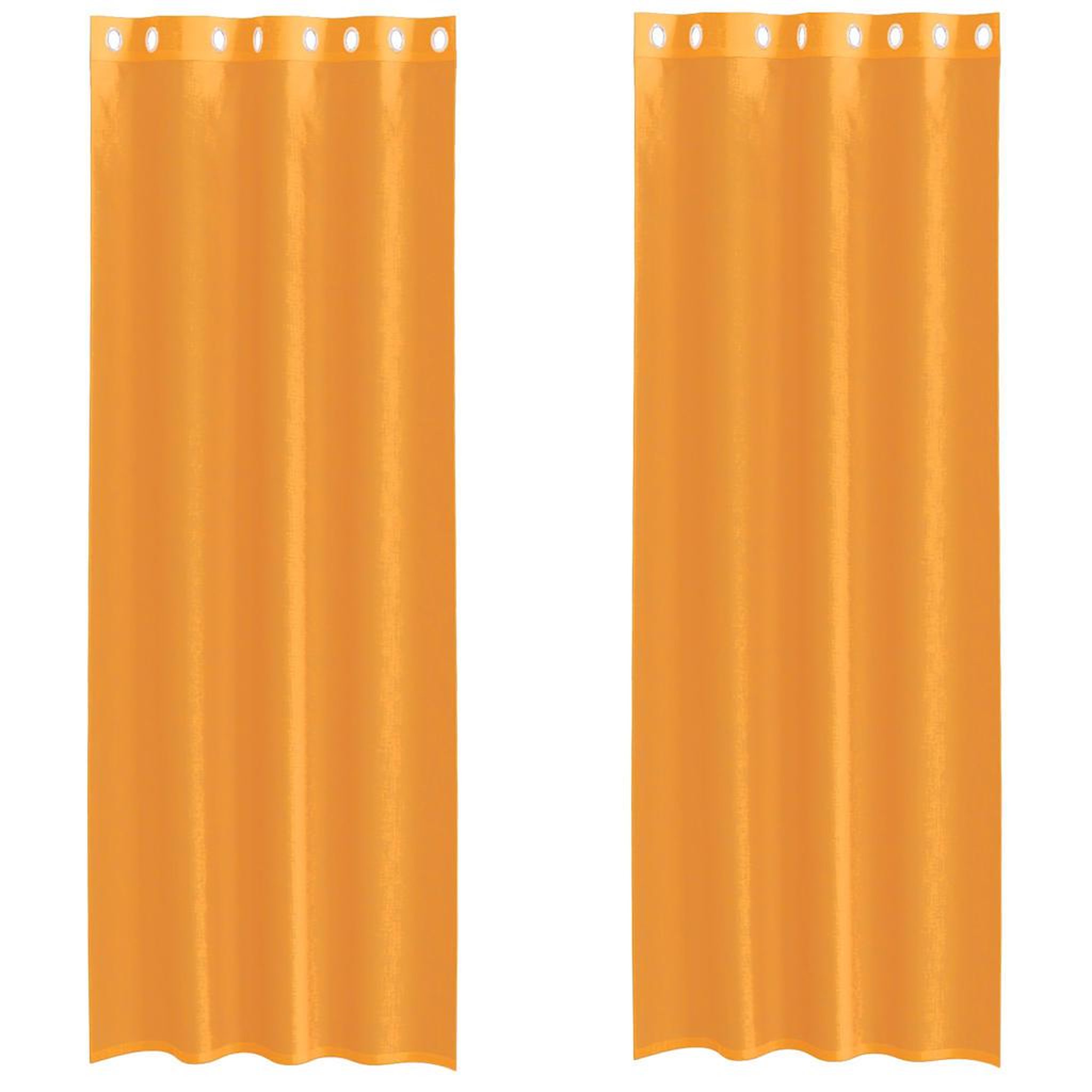 Voir la diapositive 2 : VIDAXL Rideaux en voile avec œillets 2 pcs orange 140x300 cm