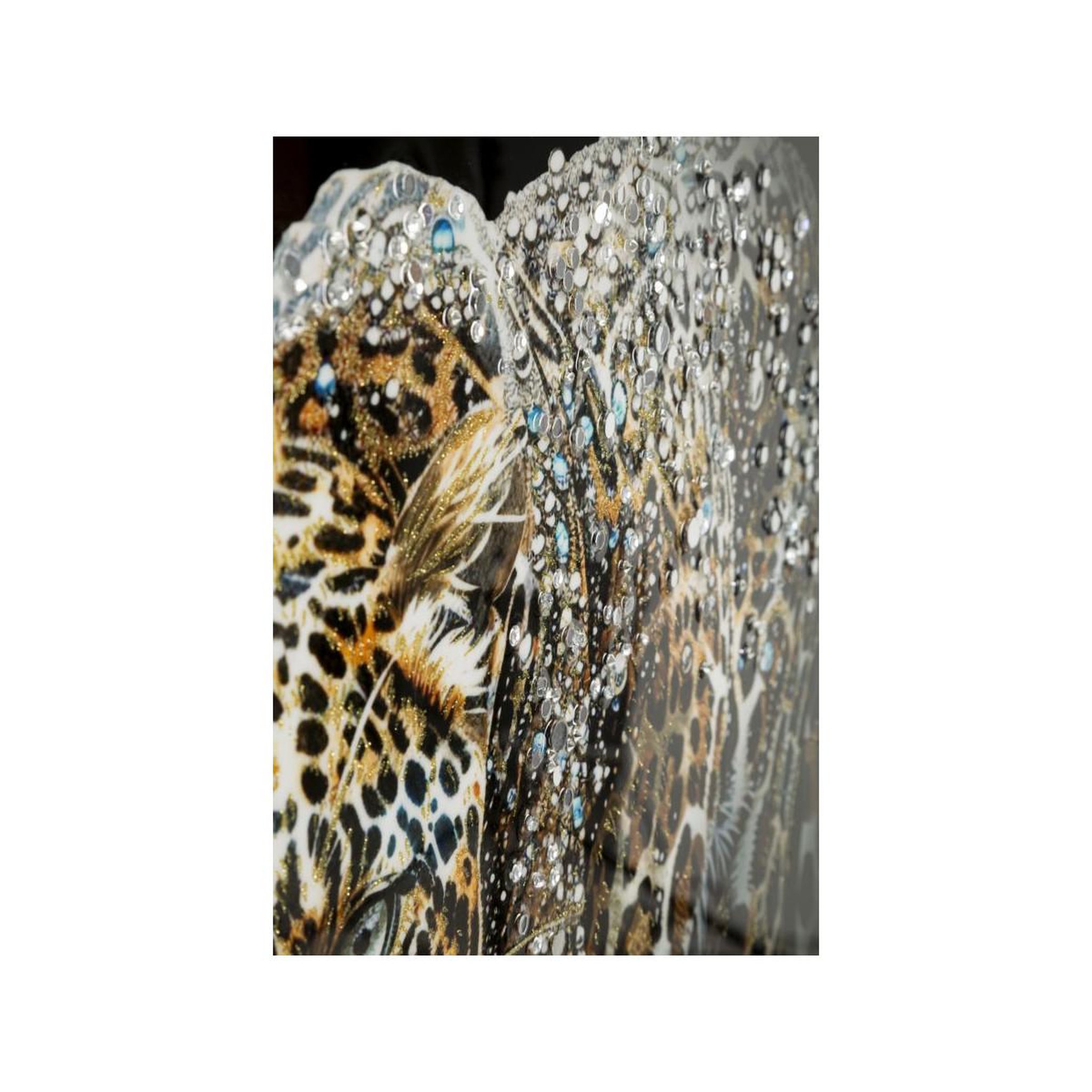 Voir la diapositive 3 : Paris Prix Tableau peinture  jaguar  82x82cm multicolore