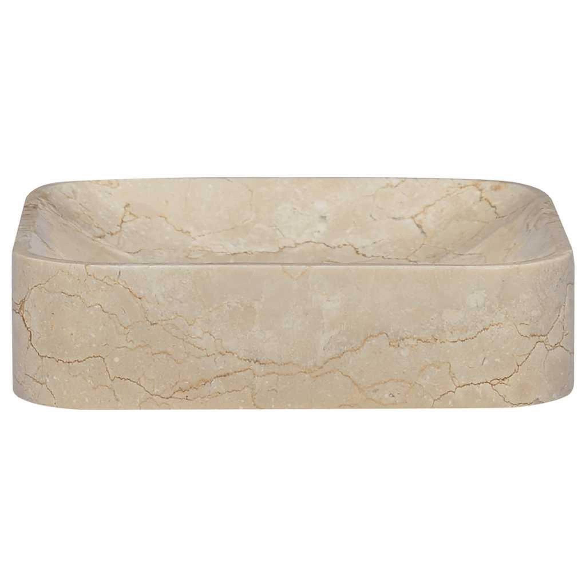 Voir la diapositive 2 : VIDAXL Lavabo Creme 40x40x10 cm Marbre
