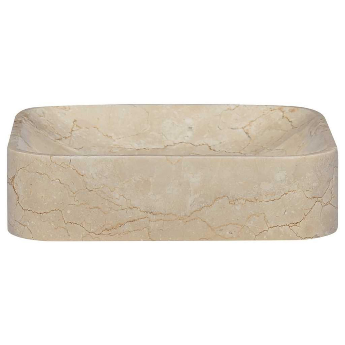 VIDAXL Lavabo Creme 40x40x10 cm Marbre