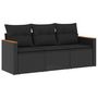 Voir la diapositive 2 : VIDAXL Salon de jardin 3 pcs avec coussins noir resine tressee
