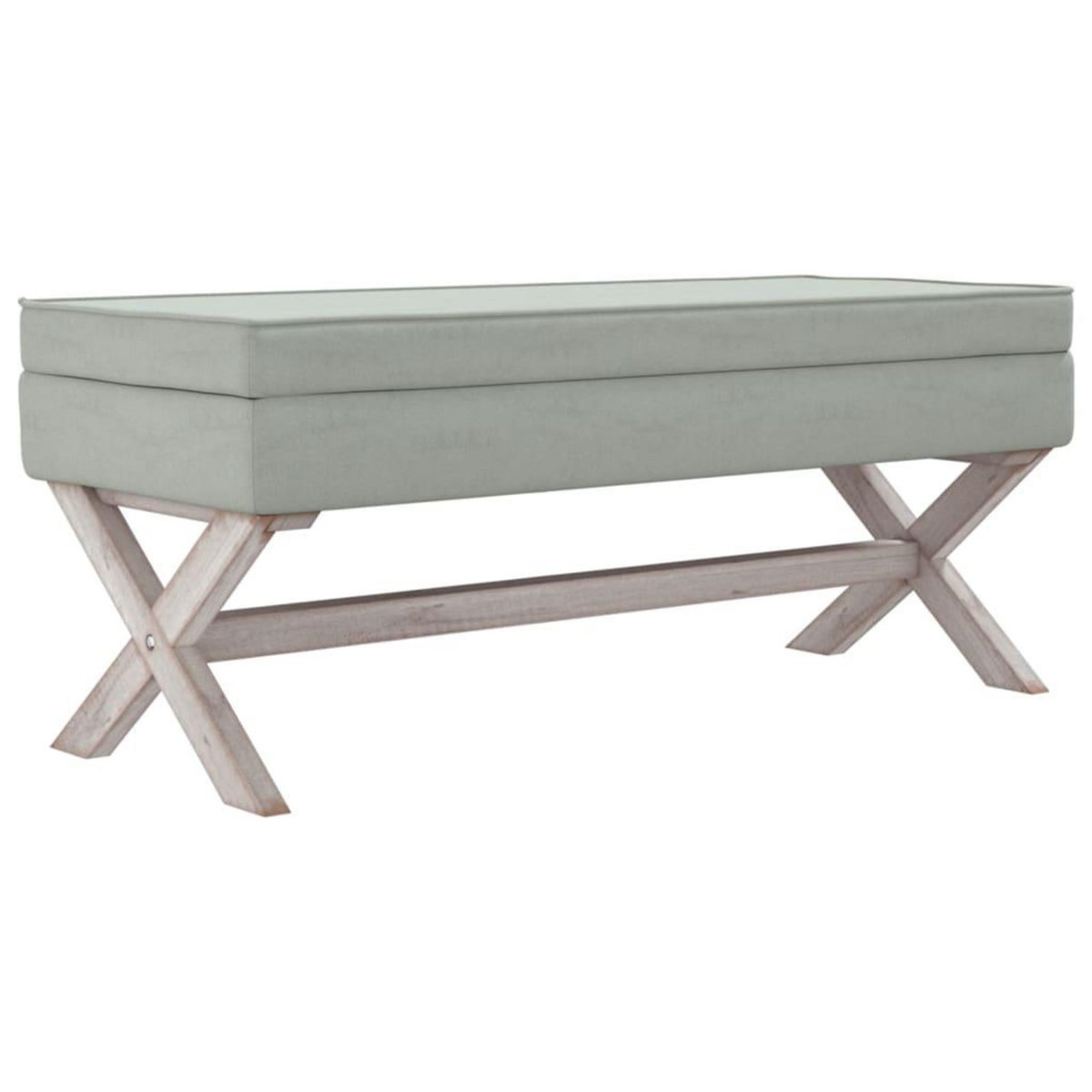 VIDAXL Tabouret de rangement Gris clair 110x45x49 cm Velours
