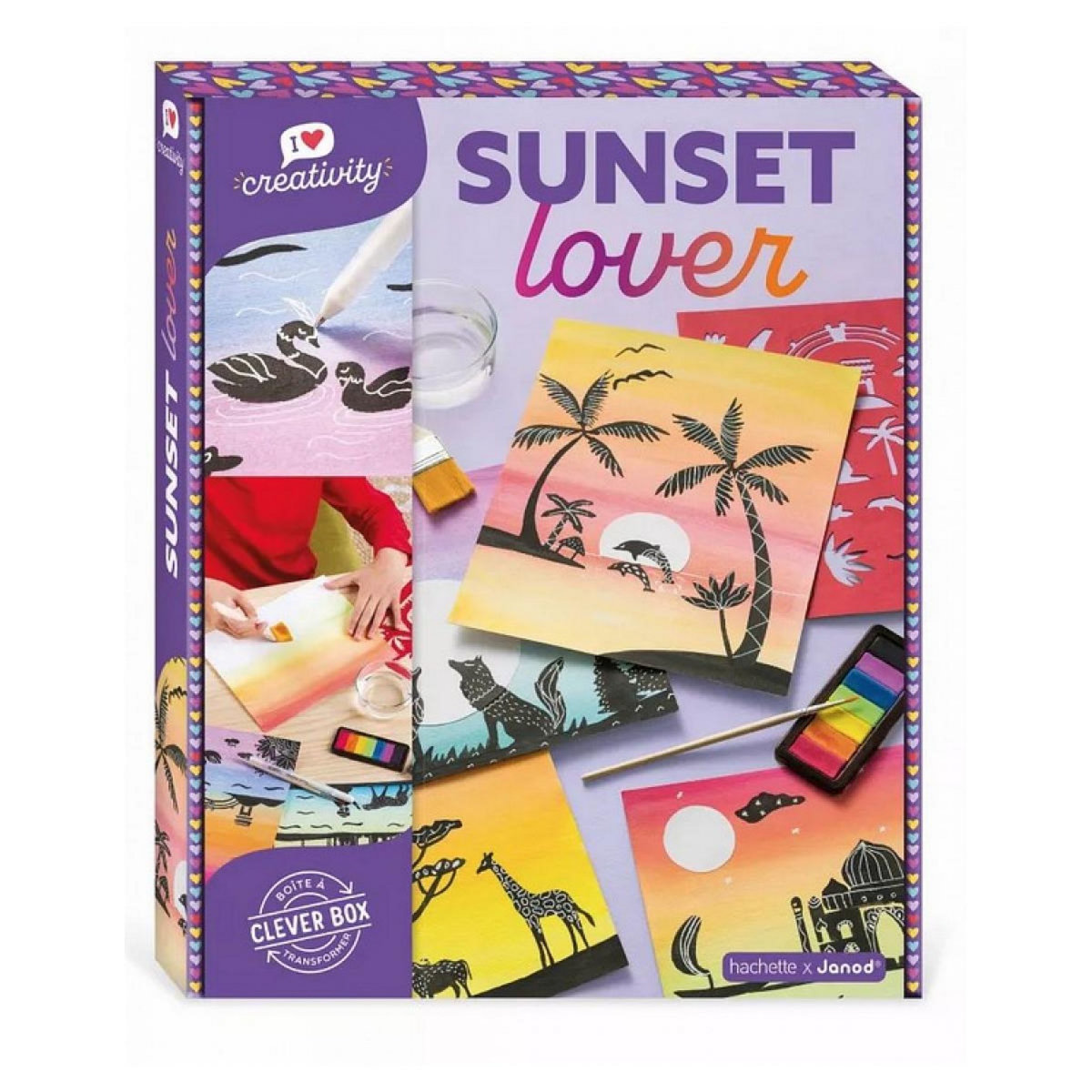 Juratoys-Janod Coffret Créatif Sunset Lover pour Peinture - Créez Vos Propres Tableaux de Coucher de Soleil