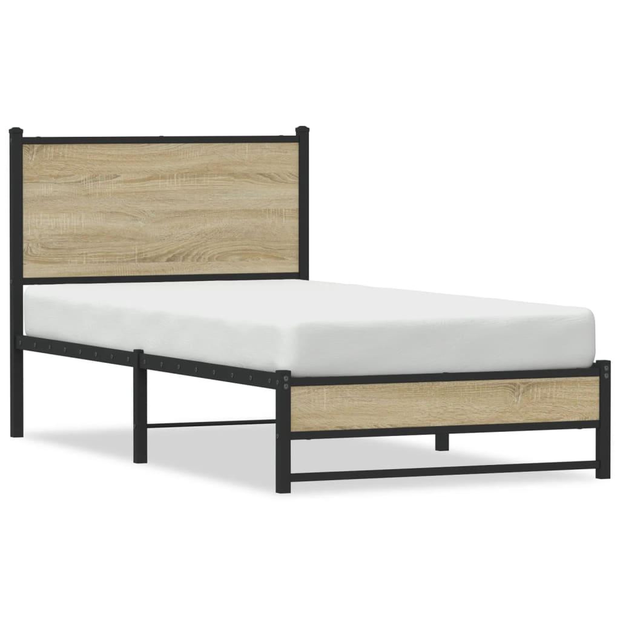 Voir la diapositive 2 : VIDAXL Cadre de lit en metal sans matelas chene sonoma 90x190 cm