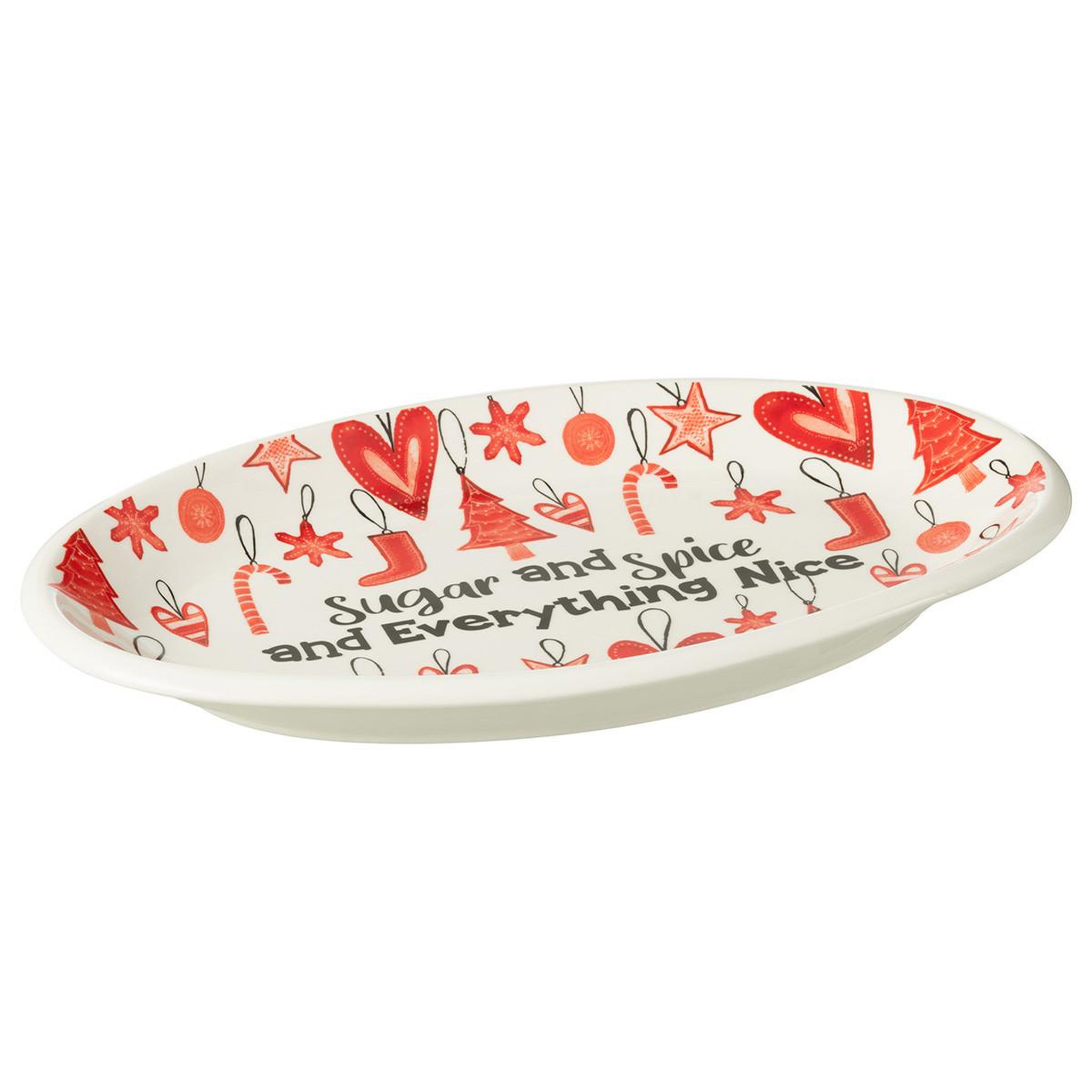 Voir la diapositive 2 : J-LINE Assiette de présentation de noël  bakery  55cm rouge