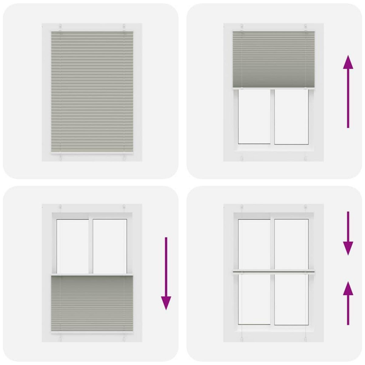 VIDAXL Store plisse gris clair 90x100 cm largeur du tissu 89,4 cm