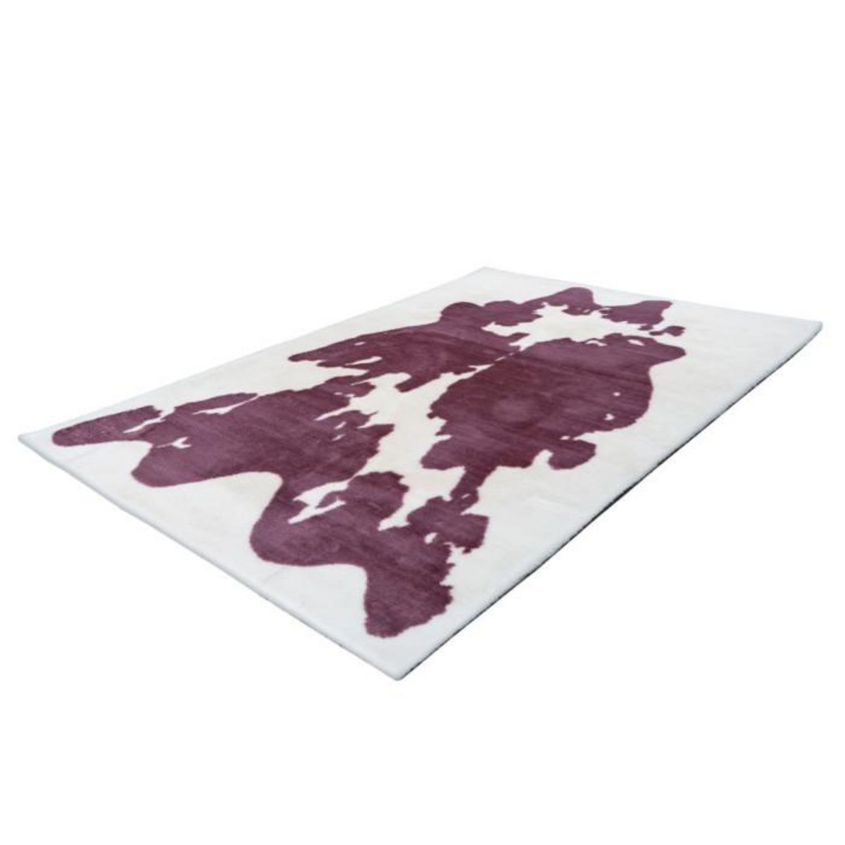 Paris Prix Tapis Imitation Fourrure  Rabbit  Violet & Blanc