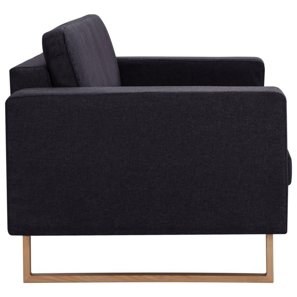 VIDAXL Canape a 3 places Tissu Noir